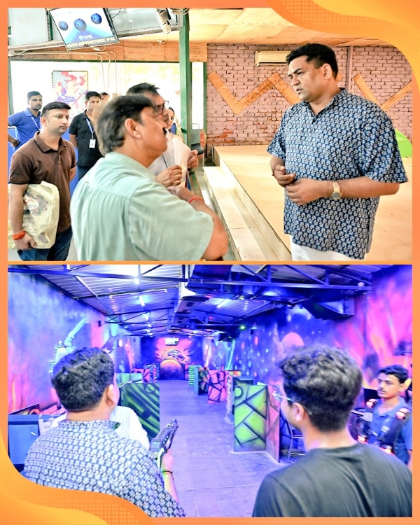 पूर्वी दिल्ली के संजय झील स्थित एडवेंचर पार्क का दौरा करते दिल्ली के पर्यटन मंत्री कपिल मिश्रा