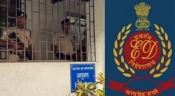 फोटो: वसई में छापामार कार्रवाई करती ईडी की टीम