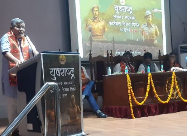 कार्यक्रम में बोलते हुए प्रान्त प्रचारक कौशल