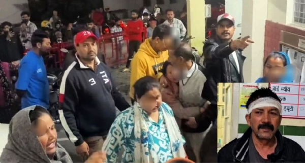 मल्लीताल कोतवाली में देर रात्रि तक रहा हंगामा। इन्सेट में पीटा गया आरोपित का पिता