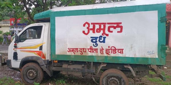 गुनाः अमूल दूध वाहन में गौवंश की तस्करी, दो गिरफ्तार