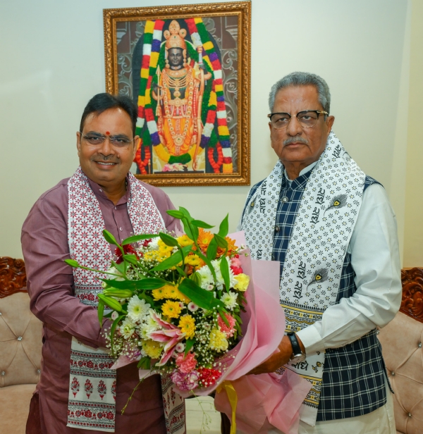 मुख्यमंत्री भजनलाल शर्मा की सिक्किम के राज्यपाल ओमप्रकाश माथुर से शिष्टाचार भेंट