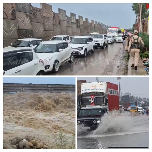 The entire district is submerged due to the day-long rain, rivers are in spate, life is disrupted