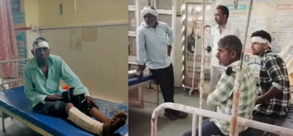 अस्पताल में इलाज कराते घायल