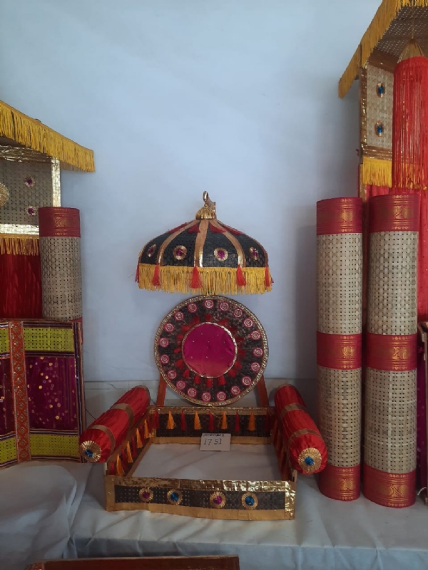 Bapp,s pavilion was decorated with bamboo