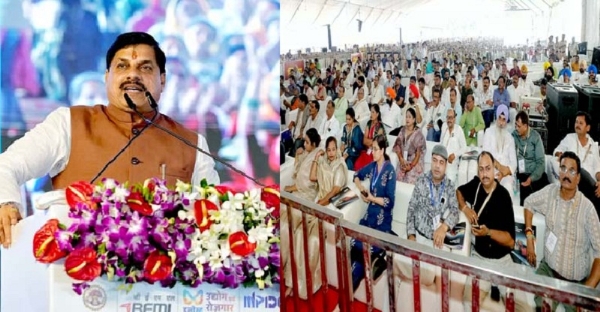 रायसेन जिले में कोच फैक्ट्री के भूमिपूजन कार्यक्रम को संबोधित करते हुए मुख्यमंत्री मोहन यादव