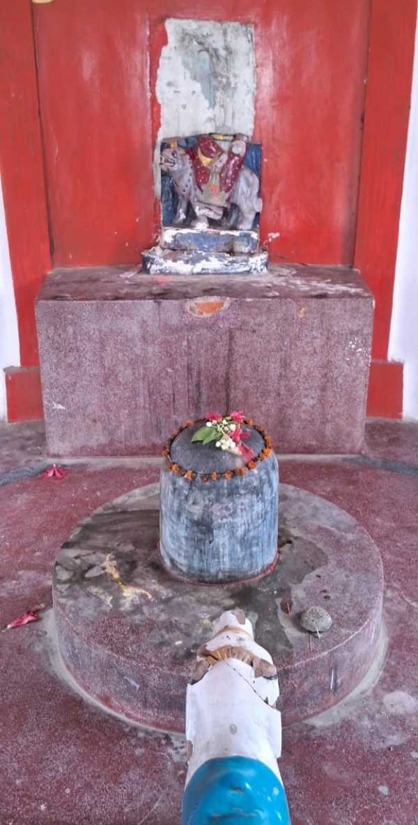 नवकुंडी मां व नंदी की खंडित मूर्ति।