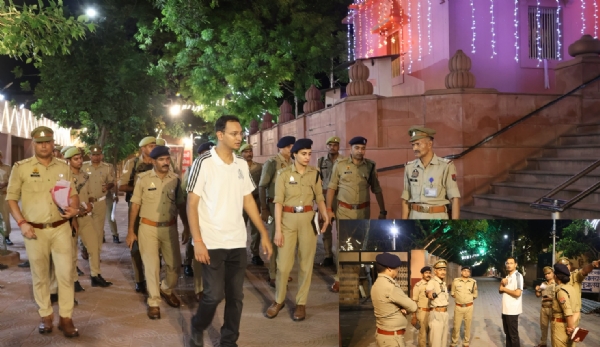एसएसपी निरीक्षण करते हुए
