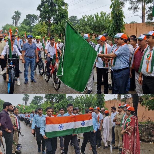 DC Kathua flagged off mega cycle rally under Har Ghar Tiranga campaign