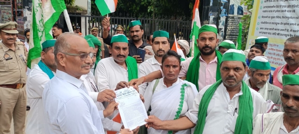 किसान यूनियन ने मागों को लेकर निकाली ट्रैक्टर रैली