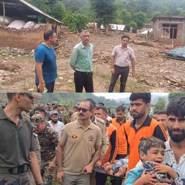 DC Kathua visits disaster affected areas, inspects rescue operations and assures relief to affected families