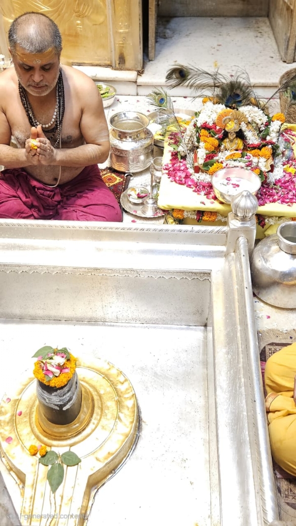 बाबा विश्वनाथ के दरबार में लड्डू गोपाल एक साथ विराजमान