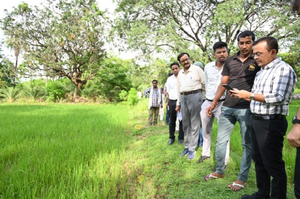 जांजगीर कलेक्टर ने ग्राम बनारी पहुंचकर डिजिटल क्रॉप सर्वे एवं फार्मर रजिस्ट्री का किया निरीक्षण