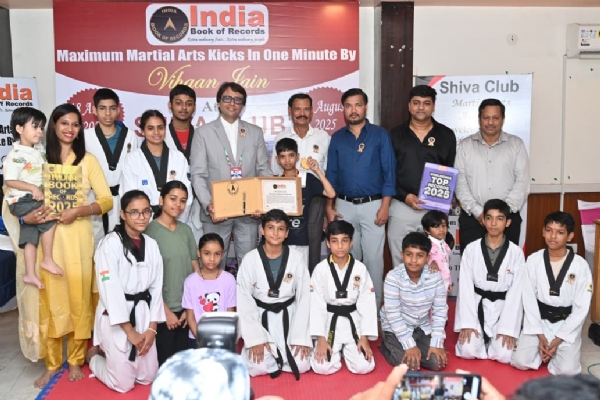 दस वर्षीय विहान जैन ने बनाया नया रिकॉर्ड : एक मिनट में 119  सर्वाधिक किक्स का कारनामा दर्ज