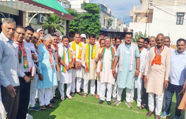 सोनीपत: भारतीय जनता पार्टी की कार्यकारिणी की कार्यशाला में शामिल कार्यकर्ता व अधिकारी
