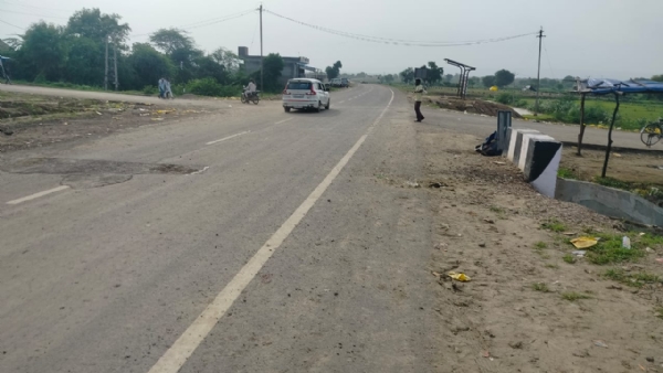 एनएच-552 का दांतरदा-तलावदा चौराहा, जहां हुआ एक्सीडेंट।