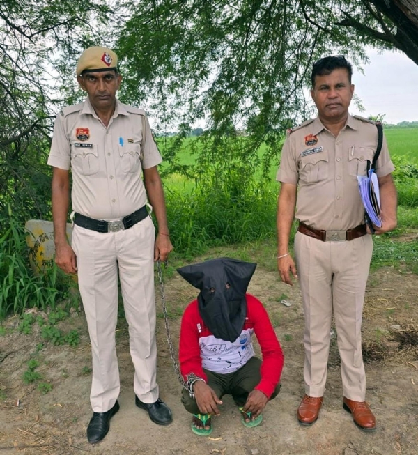 फतेहाबाद। हत्या मामले में गिरफ्तार युवक।