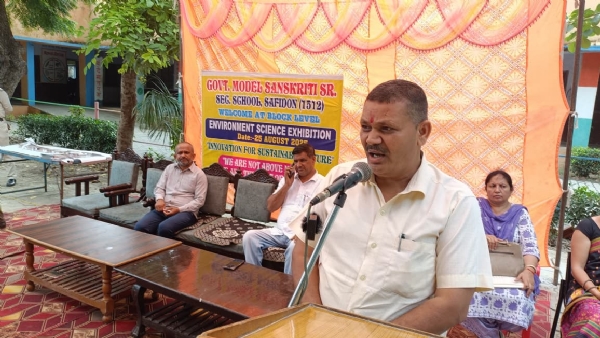 कार्यक्रम को संबोधित करते हुए हरियाणा विद्यालय शिक्षा बोर्ड के उपाध्यक्ष सतीश शाहपुर।