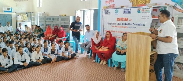 कार्यक्रम में संबोधित करते हरियाणा राज्य बाल अधिकार संरक्षण आयोग के सदस्य गणेश कुमार।