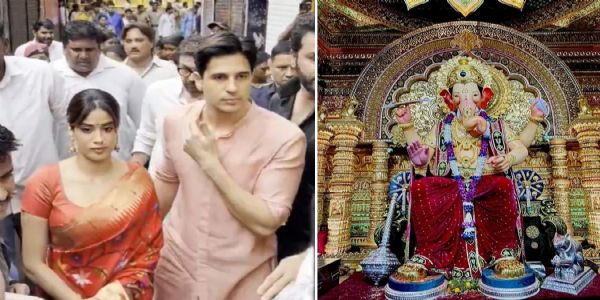 सिद्धार्थ और जाह्नवी की फिल्म 'परम सुंदरी' की रिलीज से पहले बप्पा के दरबार में पहुंचे सितारे