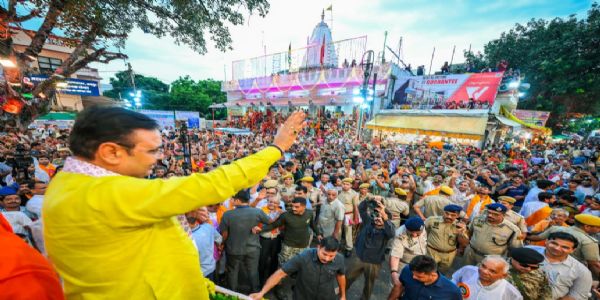 मुख्यमंत्री भजनलाल शर्मा भगवान श्री गणेश की भव्य शोभायात्रा में हुए शामिल