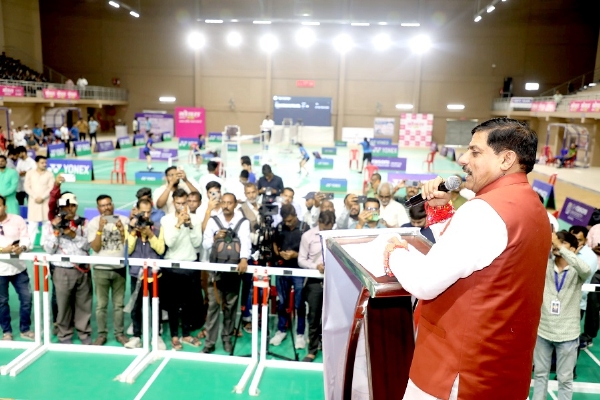 58वीं मप्र जूनियर स्टेट बैडमिंटन चैंपियनशिप के समापन समारोह को संबोधित करते हुए मुख्यमंत्री डॉ. मोहन यादव