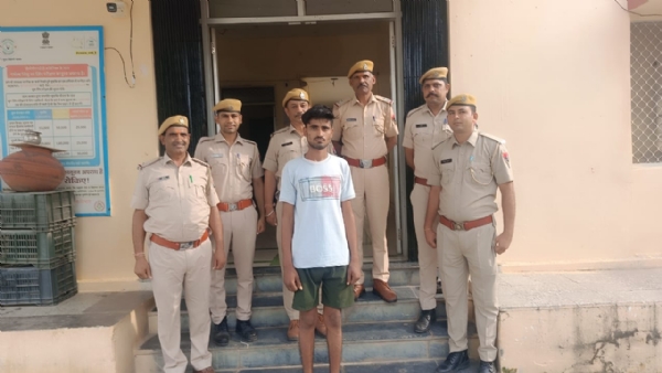 चित्तौड़गढ़ पुलिस ने महिला की हत्या के आरोप में गिरफ्तार किया आरोपित।