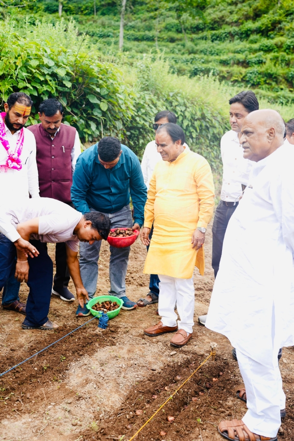 पाबों मैं वीर माधव सिंह सामूहिक खेती योजना का शुभारंभ करें डॉक्टर धन सिंह रावत