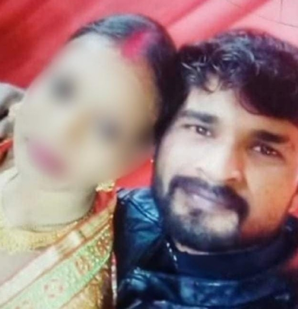 पीड़ित महिला चंदा सिंह और आरोपी पति
