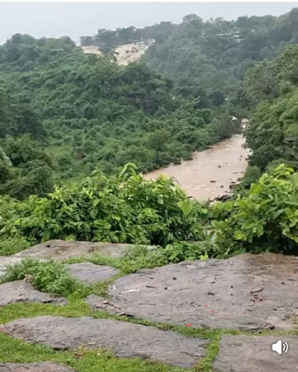 सिद्घनाथ दरी के गेट को बोल्डर व झाड़ी रखकर  बंद किया गया।