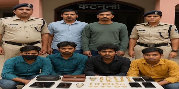 कटनी में रेल यात्रियों से कीमती सामान उड़ाने वाला गिरोह गिरफ्तार, 7 लाख 40 हजार रुपये का मशरूका बरामद