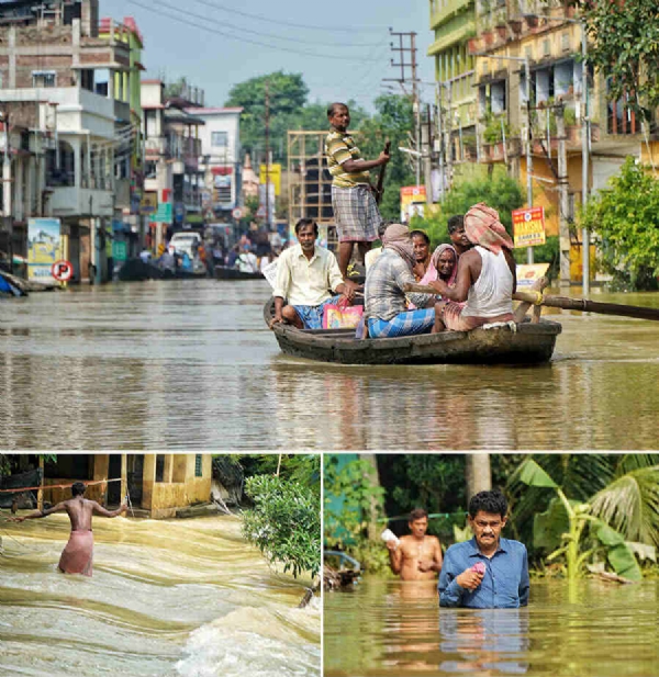 घाटाल में बाढ़ से लोगों का जीवन अस्त व्यस्त