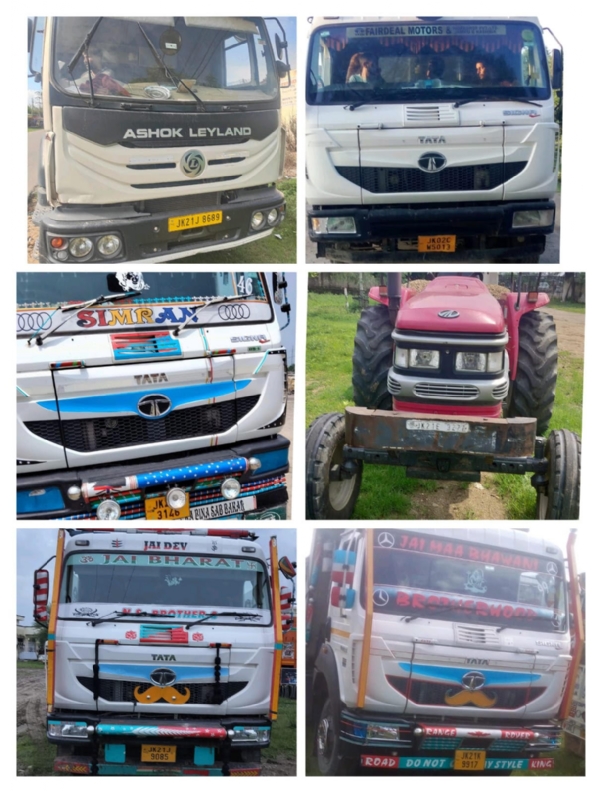 पुलिस दारा जबत किए गए वाहन