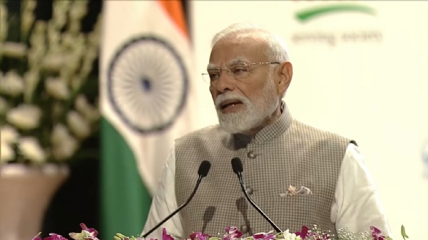 प्रधानमंत्री नरेन्द्र मोदी गुरुवार को पूसा में कार्यक्रम को संबोधित करते हुए