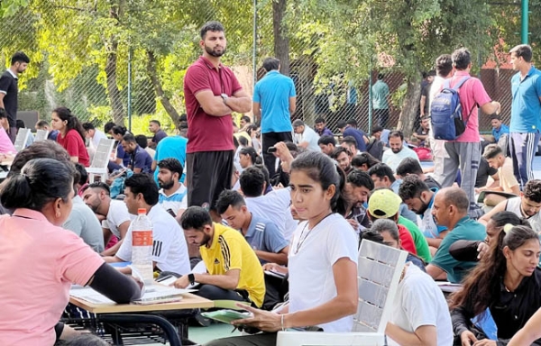 सोनीपत:  स्पोर्ट्स यूनिवर्सिटी, राई में परीक्षा के लिए अभ्यर्थी