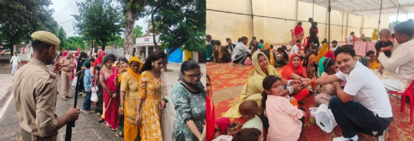 जेल के बाहर बंदियाें की बहिनें