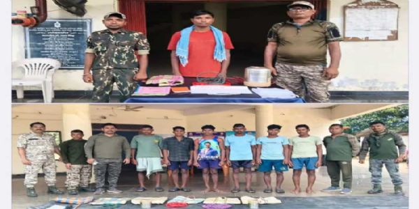छत्तीसगढ़ के बीजापुर में एक लाख के इनामी सहित सात नक्सली गिरफ्तार