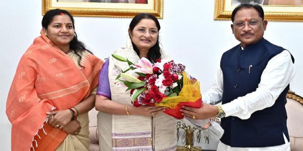 मुख्यमंत्री साय से केंद्रीय महिला एवं बाल विकास मंत्री अन्नपूर्णा देवी ने की सौजन्य भेंट