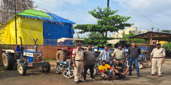रायपुर : ट्रैक्टर व मोटरसाइकिल चोरी के मामले में दो आरोप‍ित गिरफ्तार