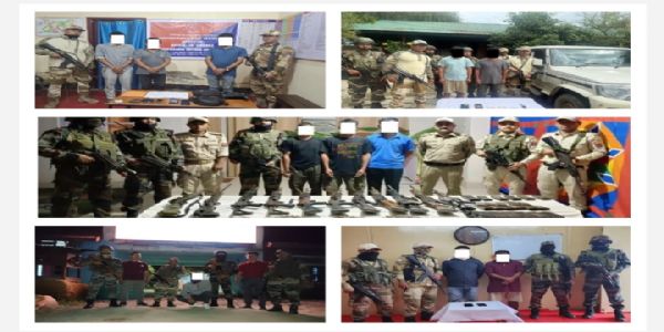 मणिपुर में कई उग्रवादी गिरफ्तार, भारी मात्रा में हथियार बरामद