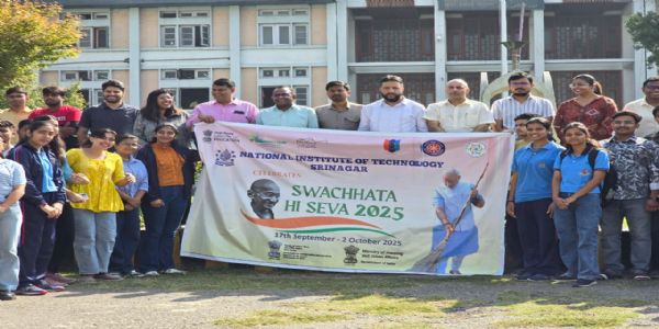 एनआईटी श्रीनगर ने 15 दिवसीय स्वच्छता ही सेवा 2025 अभियान का किया शुभारंभ