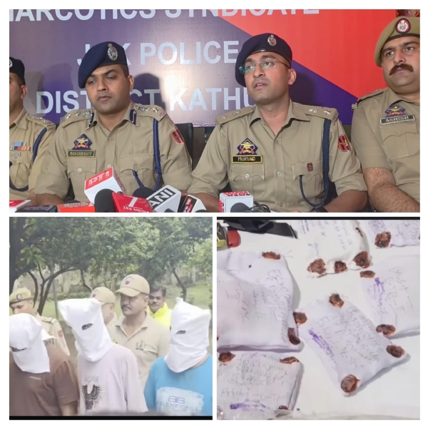 Kathua police busted a gang based in Pakistan that shot down drones on the international border, 4 arrested