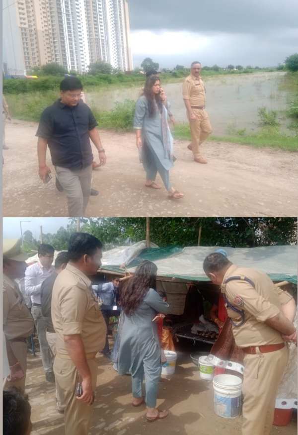 गौतम बुद्ध नगर में बाढ़ के हालात, जिलाधिकारी ने प्रभावित क्षेत्र का किया दौरा