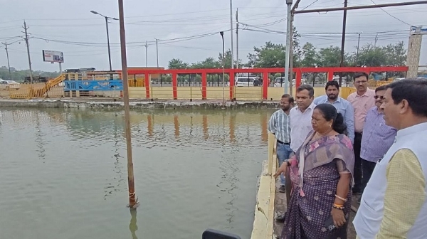 महापौर मालती राय और निगमायुक्‍त  हरेन्द्र नारायन ने देखी गणेश प्रतिमाओं के विसर्जन की व्यवस्थाएं