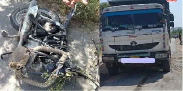 तेज रफ्तार डंपर ने बाइक सवार चार लोगों को मारी टक्कर, मौत