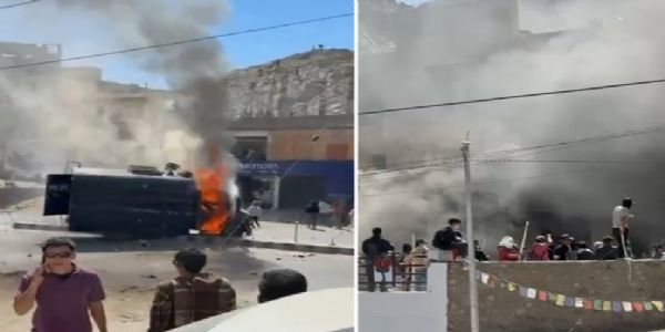 लेह में बंद के दौरान विरोध प्रदर्शन हुआ हिंसक, पुलिस ने आंसू गैस के गोले दागे और लाठीचार्ज किया