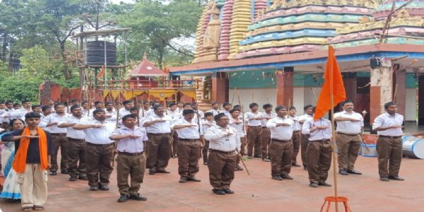 संघ शताब्दी वर्ष को लेकर आरएसएस ने किया पथ संचलन