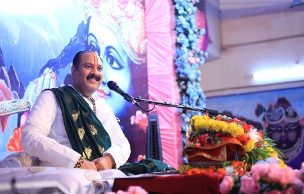 सीहोर में आयोजित सात दिवसीय भागवत कथा