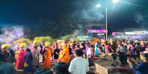 अनूपपुर: नवरात्र की महाष्टमी पर काली नृत्य के साथ हुआ जवारा विसर्जन,भक्ति में झूमते रहे श्रद्धालु