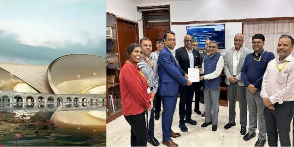 नवी मुंबई अंतरराष्ट्रीय हवाई अड्डे के लोगो का प्रतीकात्‍मक चित्र